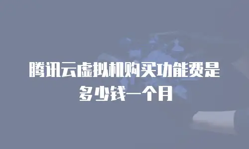腾讯云虚拟机购买功能费是多少钱一个月