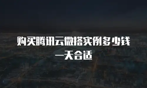 购买腾讯云微搭实例多少钱一天合适