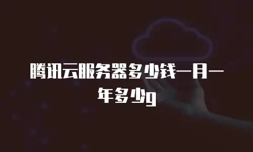 腾讯云服务器多少钱一月一年多少g
