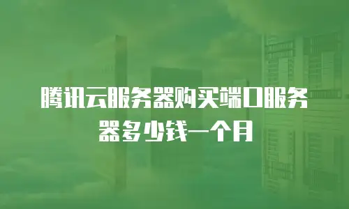 腾讯云服务器购买端口服务器多少钱一个月