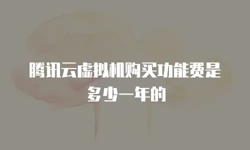 腾讯云虚拟机购买功能费是多少一年的