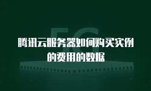 腾讯云服务器如何购买实例的费用的数据