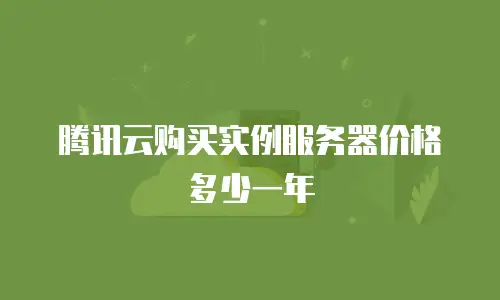 腾讯云购买实例服务器价格多少一年
