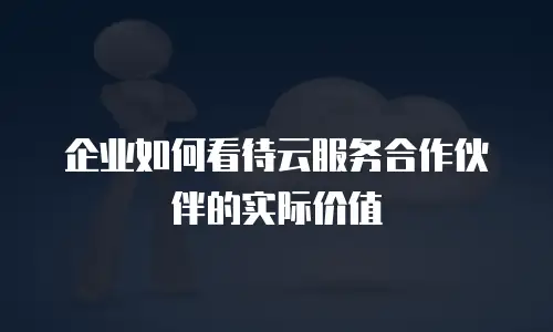 企业如何看待云服务合作伙伴的实际价值