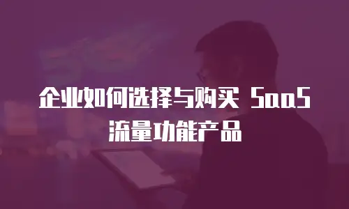 企业如何选择与购买 SaaS 流量功能产品