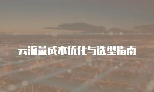 云流量成本优化与选型指南