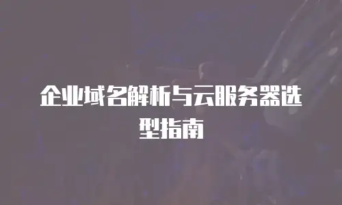 企业域名解析与云服务器选型指南