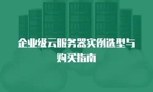 企业级云服务器实例选型与购买指南