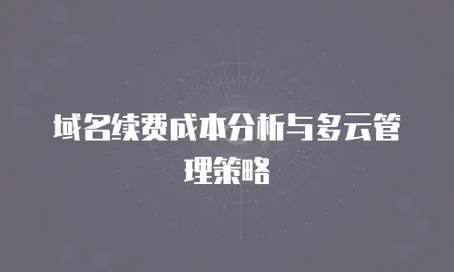 域名续费成本分析与多云管理策略