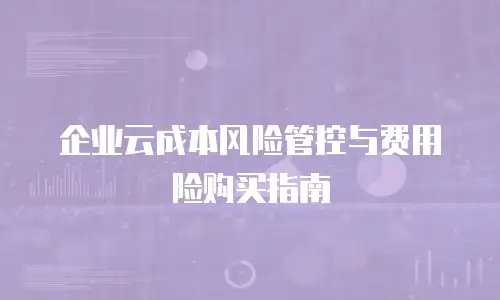 企业云成本风险管控与费用险购买指南