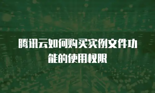 腾讯云如何购买实例文件功能的使用权限