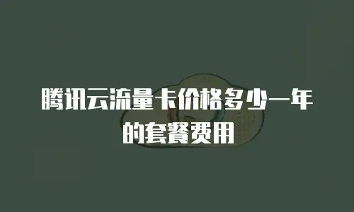 腾讯云流量卡价格多少一年的套餐费用