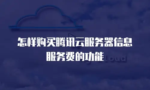 怎样购买腾讯云服务器信息服务费的功能