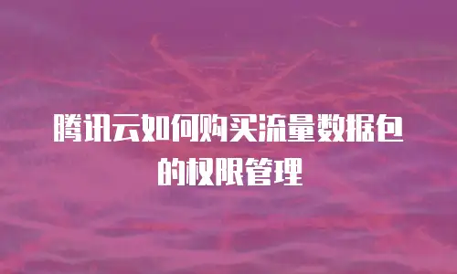 腾讯云如何购买流量数据包的权限管理