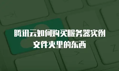 腾讯云如何购买服务器实例文件夹里的东西
