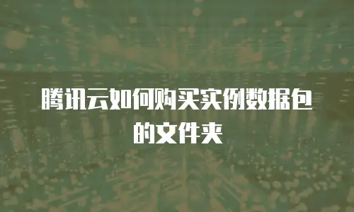 腾讯云如何购买实例数据包的文件夹