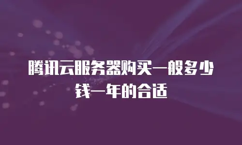 腾讯云服务器购买一般多少钱一年的合适
