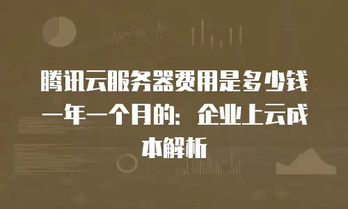 腾讯云服务器费用是多少钱一年一个月的：企业上云成本解析