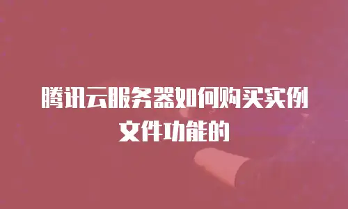 腾讯云服务器如何购买实例文件功能的