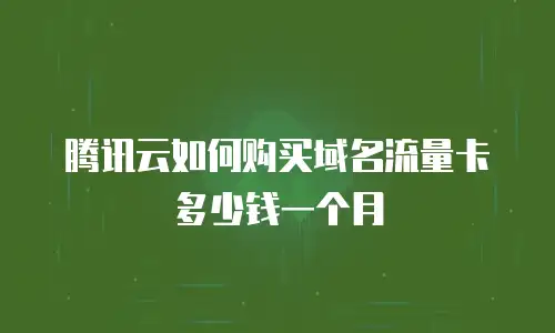 腾讯云如何购买域名流量卡多少钱一个月