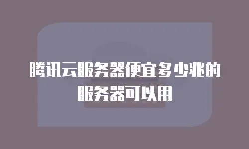 腾讯云服务器便宜多少兆的服务器可以用