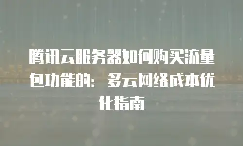 腾讯云服务器如何购买流量包功能的：多云网络成本优化指南