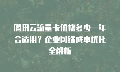 腾讯云流量卡价格多少一年合适用？企业网络成本优化全解析