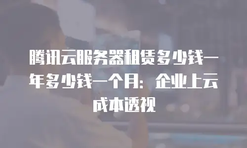 腾讯云服务器租赁多少钱一年多少钱一个月：企业上云成本透视