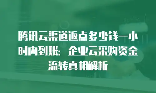 腾讯云渠道返点多少钱一小时内到账：企业云采购资金流转真相解析