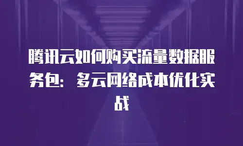 腾讯云如何购买流量数据服务包：多云网络成本优化实战