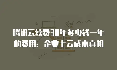 腾讯云续费30年多少钱一年的费用：企业上云成本真相