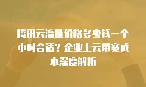 腾讯云流量价格多少钱一个小时合适？企业上云带宽成本深度解析
