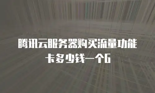 腾讯云服务器购买流量功能卡多少钱一个G