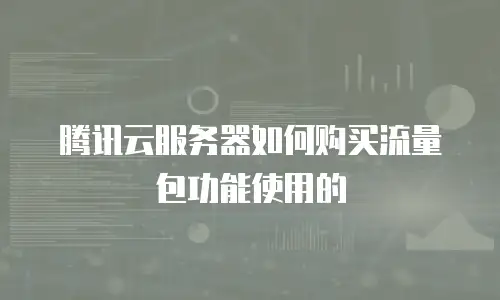 腾讯云服务器如何购买流量包功能使用的