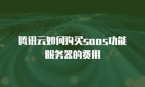 腾讯云如何购买saas功能服务器的费用