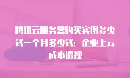 腾讯云服务器购买实例多少钱一个月多少钱：企业上云成本透视