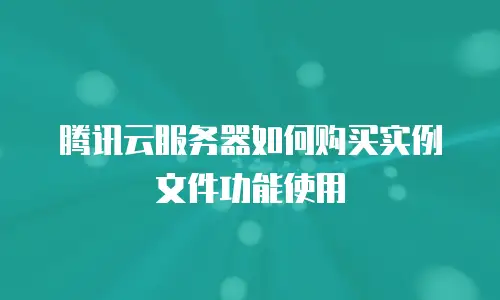 腾讯云服务器如何购买实例文件功能使用