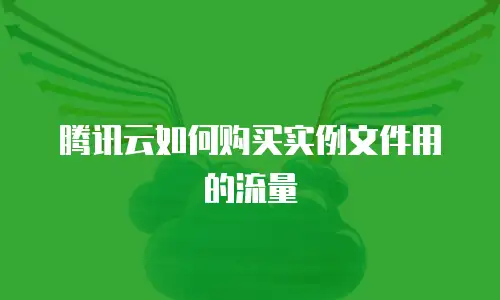 腾讯云如何购买实例文件用的流量
