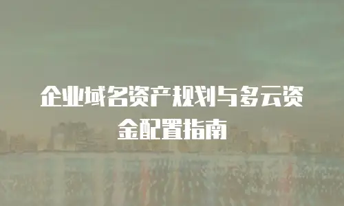 企业域名资产规划与多云资金配置指南