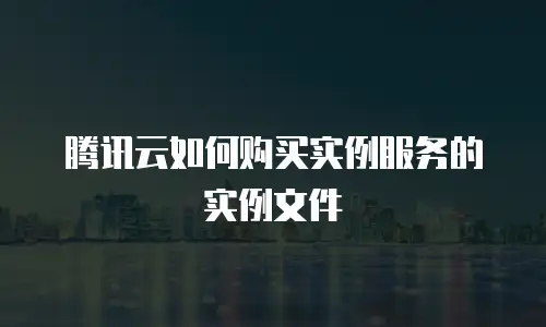 腾讯云如何购买实例服务的实例文件