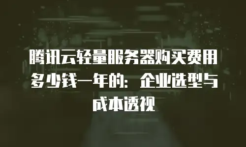 腾讯云轻量服务器购买费用多少钱一年的：企业选型与成本透视