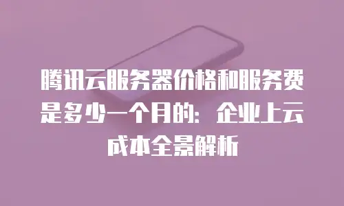 腾讯云服务器价格和服务费是多少一个月的：企业上云成本全景解析