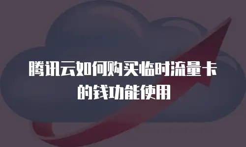 腾讯云如何购买临时流量卡的钱功能使用