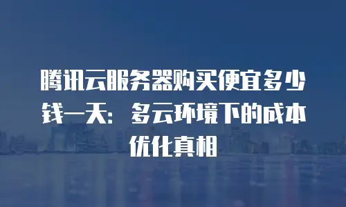 腾讯云服务器购买便宜多少钱一天：多云环境下的成本优化真相