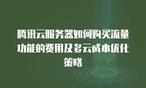 腾讯云服务器如何购买流量功能的费用及多云成本优化策略