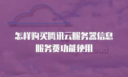怎样购买腾讯云服务器信息服务费功能使用