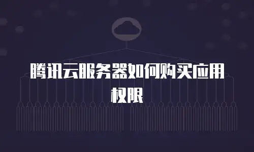 腾讯云服务器如何购买应用权限