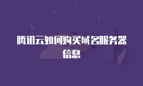 腾讯云如何购买域名服务器信息