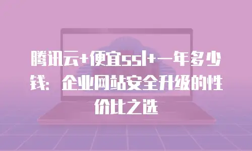 腾讯云+便宜ssl+一年多少钱：企业网站安全升级的性价比之选