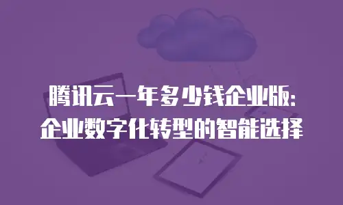 腾讯云一年多少钱企业版：企业数字化转型的智能选择